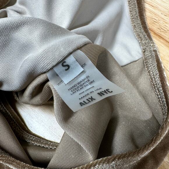 Alix NYC NWT Bentley Velvet Brown Size S Bodysuit Halter Neck Open Back S - Picture 8 of 12